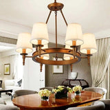 Copper Rustic Linen Multiple Head Chandeliers