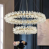 Modern Cooper Flower Crystal Chandelier