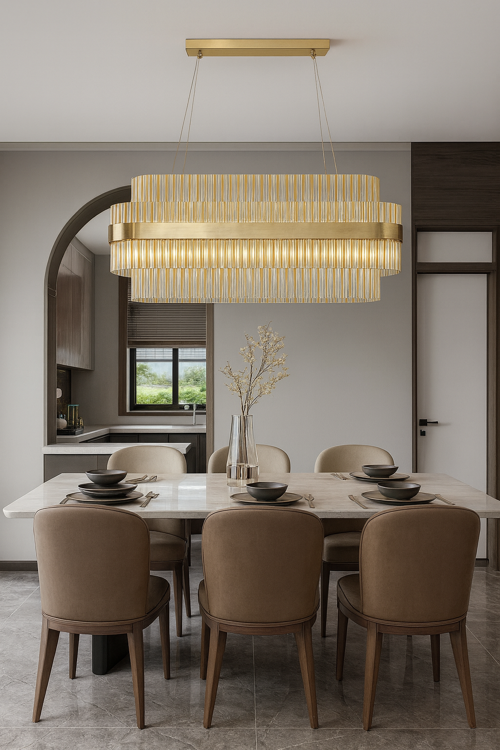 Lurano Rectangular Crystal Chandelier
