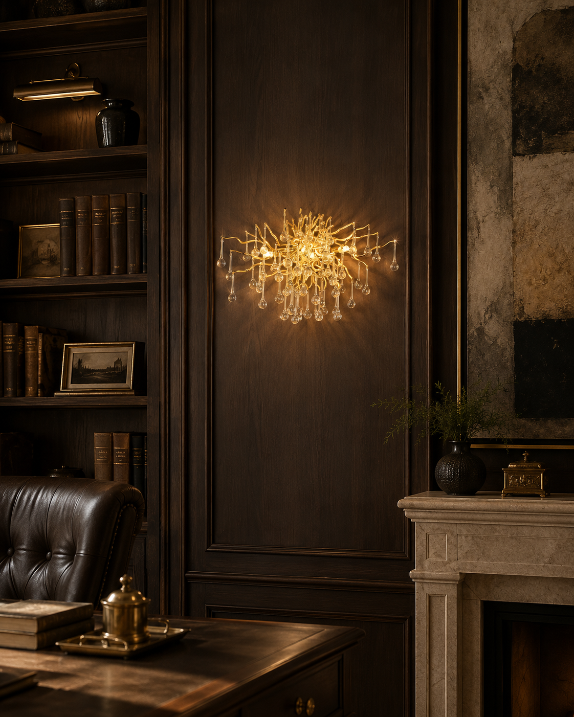 Eystra Crystal Gold Wall Lamp
