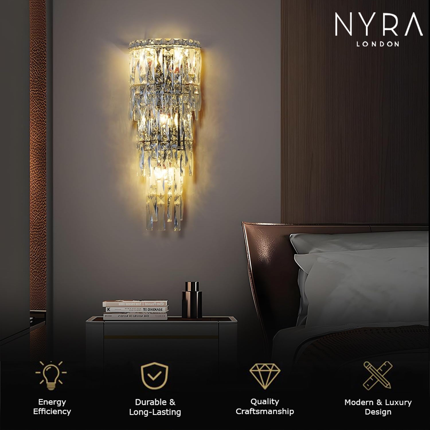Crystal Rainfall Wall Lamp