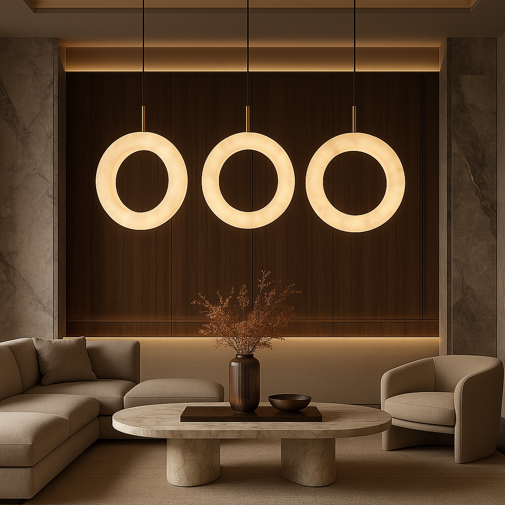 Mirela Marble Staircase Ring Chandelier