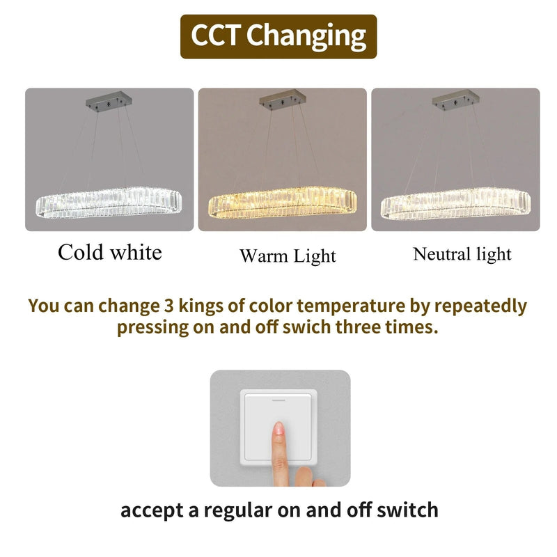 Tommy Crystal Oval Chandelier