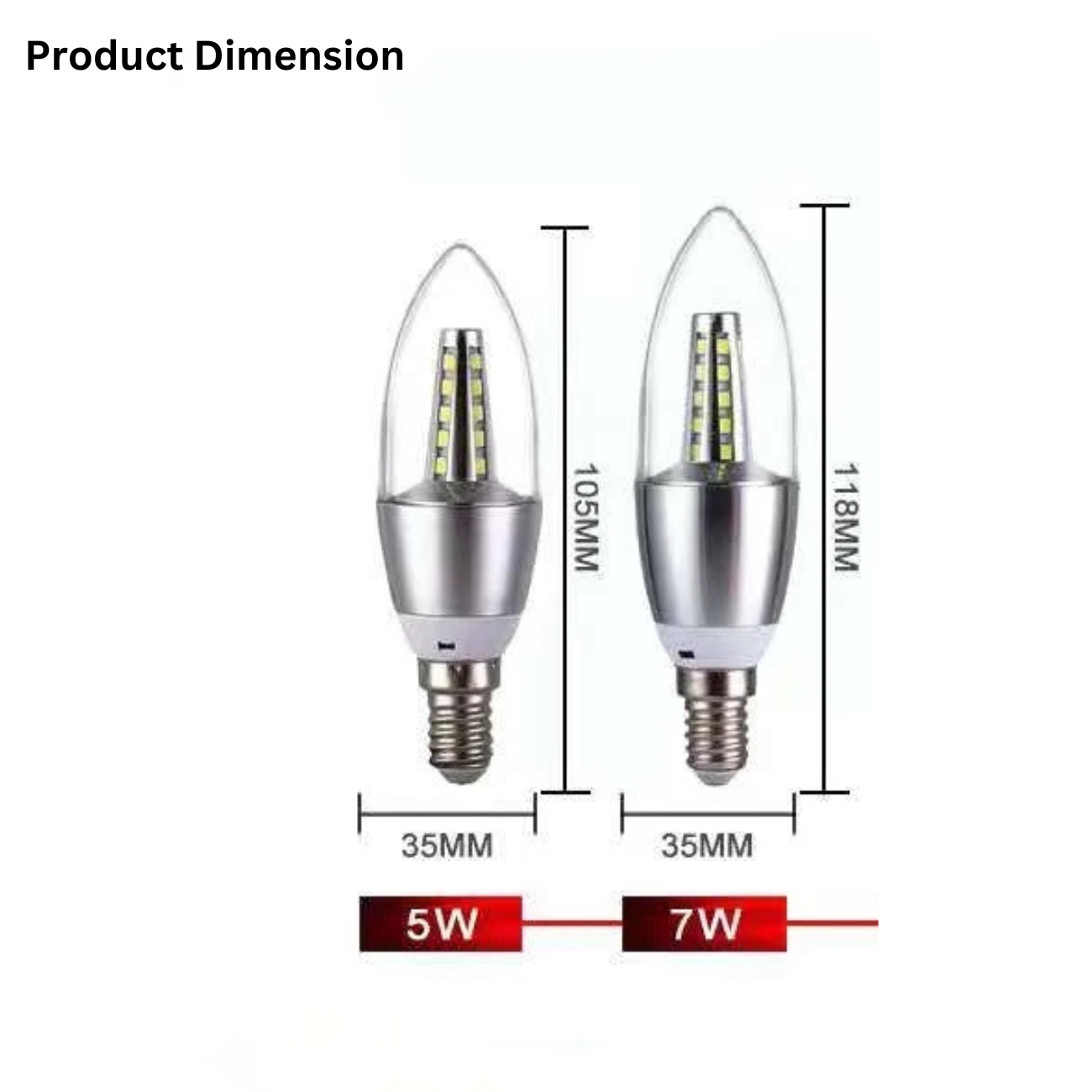 E27 LED Dimmable Candle Bulbs