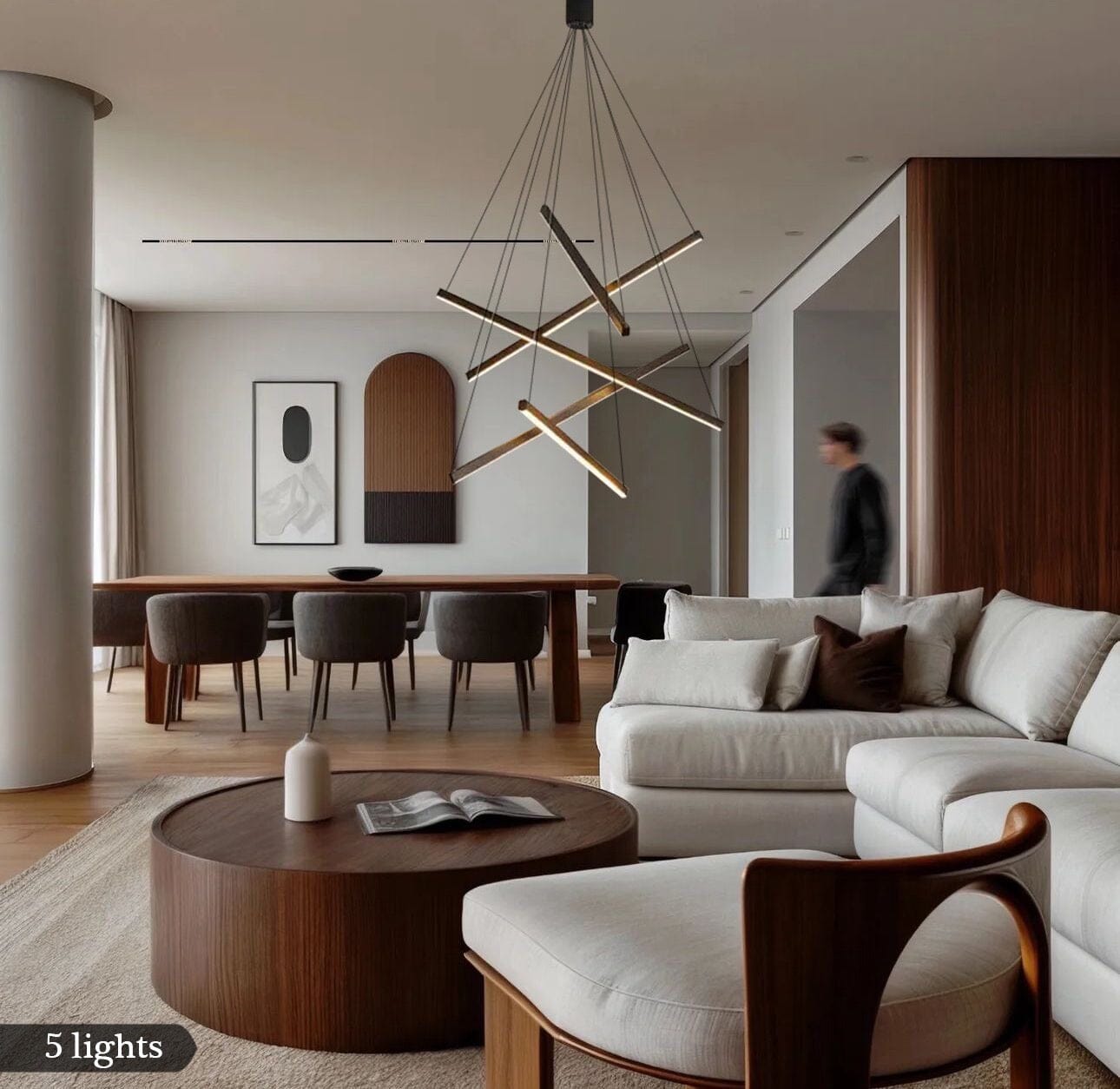 Modern Duplex Chandelier