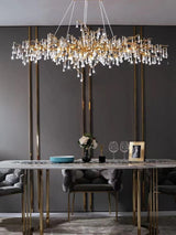 Golden Water Drop Crystal Chandelier