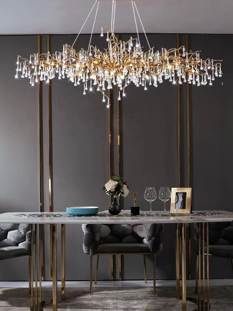 Golden Water Drop Crystal Chandelier