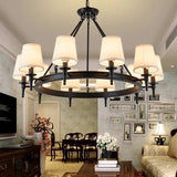 Copper Rustic Linen Multiple Head Chandeliers
