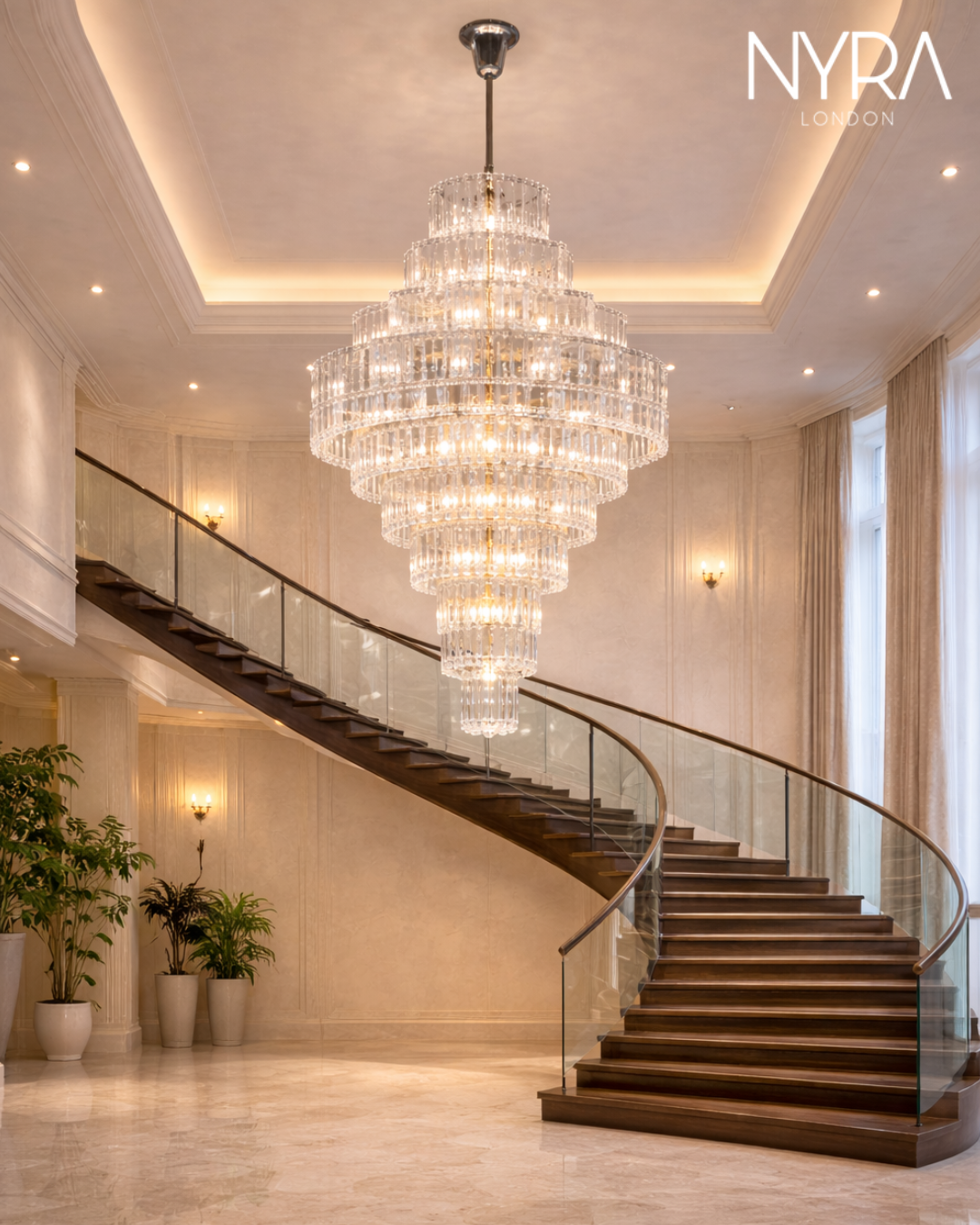 Ethereal Icefall Crystal Chandelier