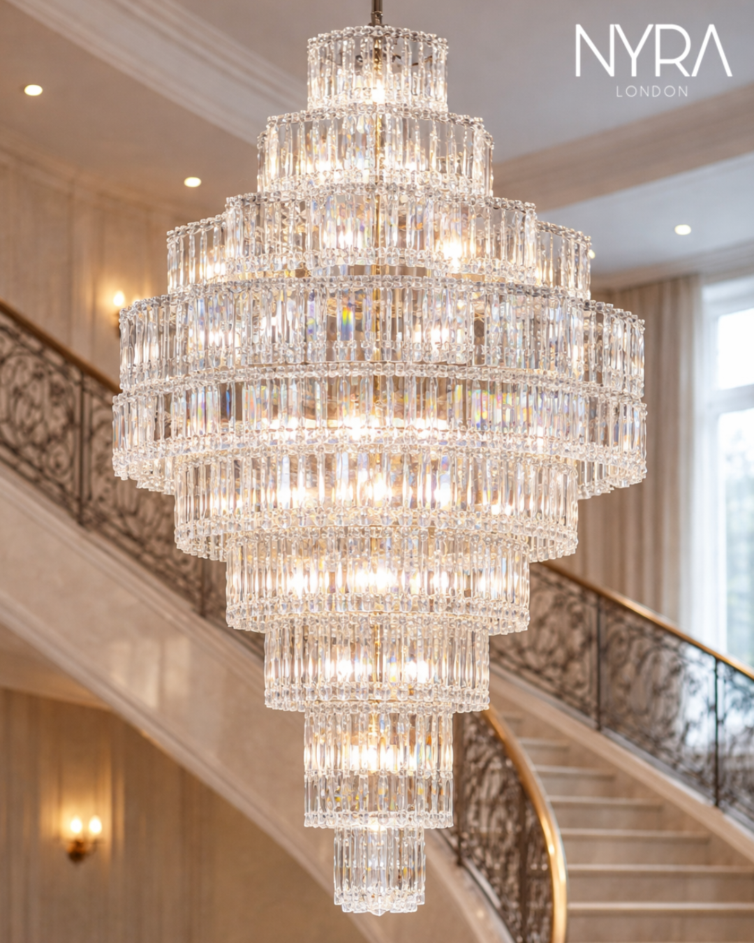 Ethereal Icefall Crystal Chandelier