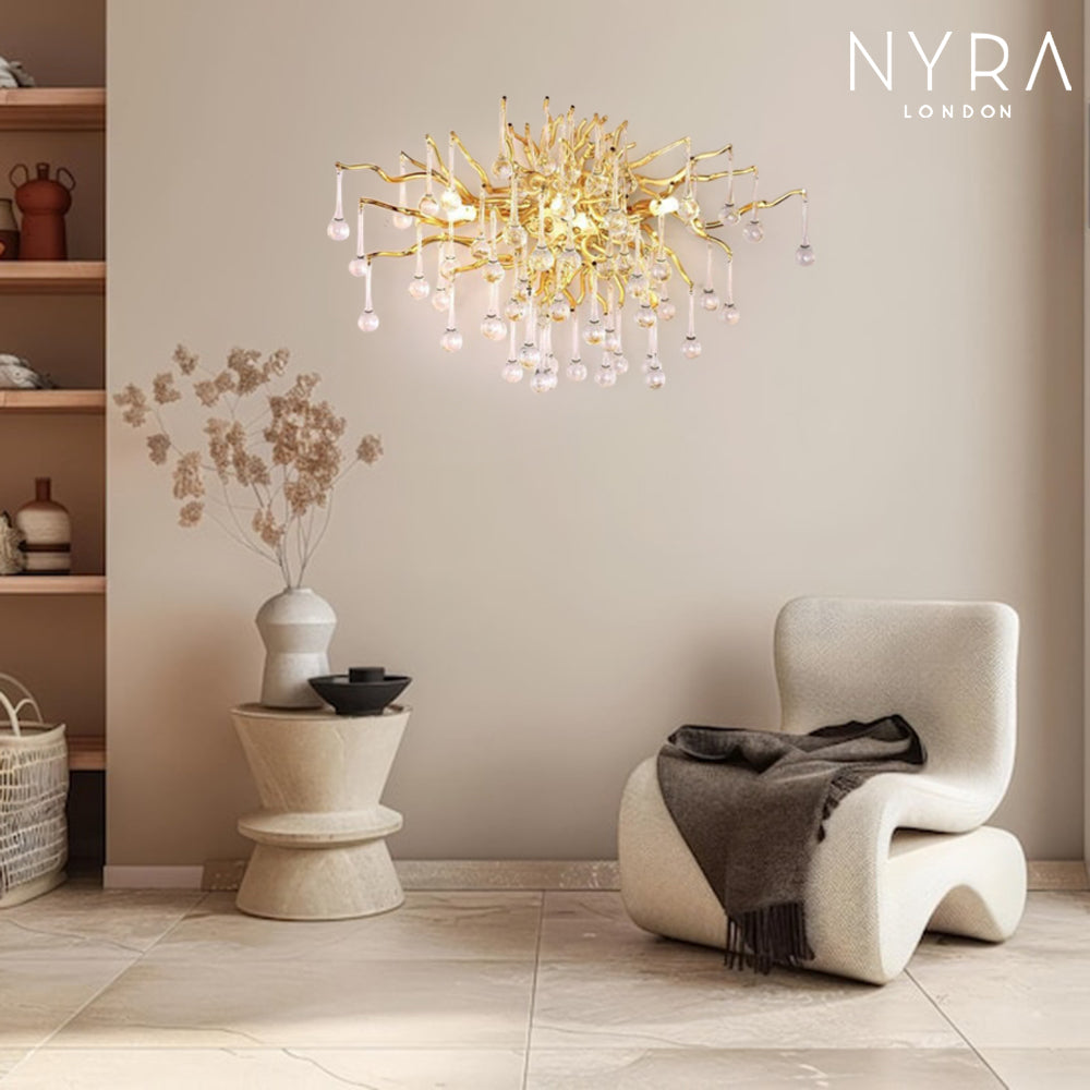 Eystra Crystal Gold Wall Lamp