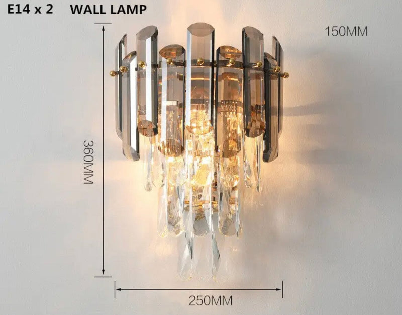 Elsie Two Tone Crystal Wall Lamp