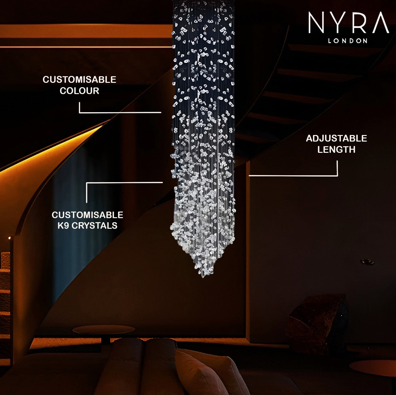 NYRA Modern Stone Chandelier