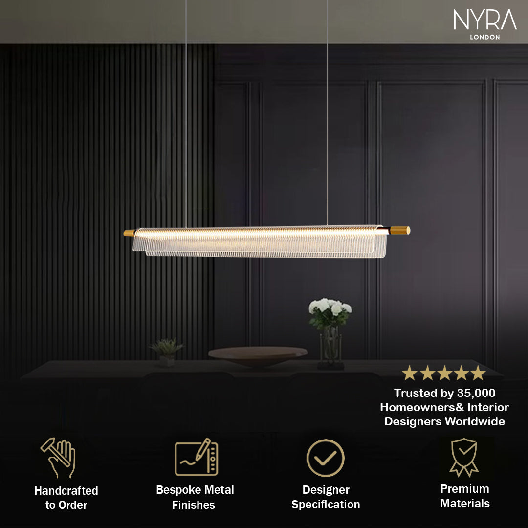 Flareo Acrylic Linear Iron Strip Pendant