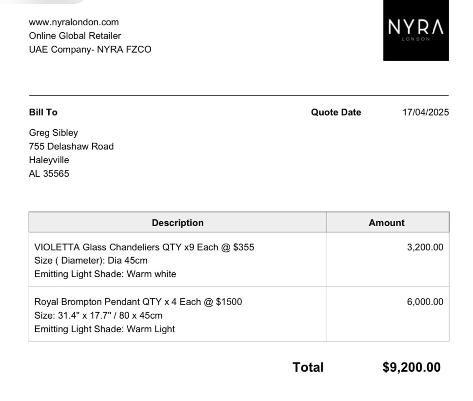Bespoke Invoice
