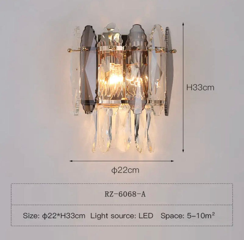 Maddie K9 Two Tone Crystal Wall Lamp Collection