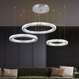Carter Ring Modern Chrome LED K9 Crystal Chandelier