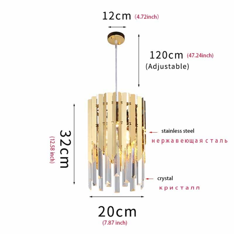 Small Round Gold k9 Crystal Modern Led Chandelier