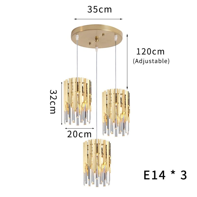 Small Round Gold k9 Crystal Modern Led Chandelier