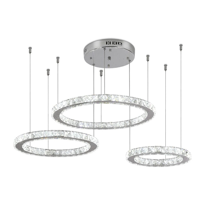 Carter Ring Modern Chrome LED K9 Crystal Chandelier