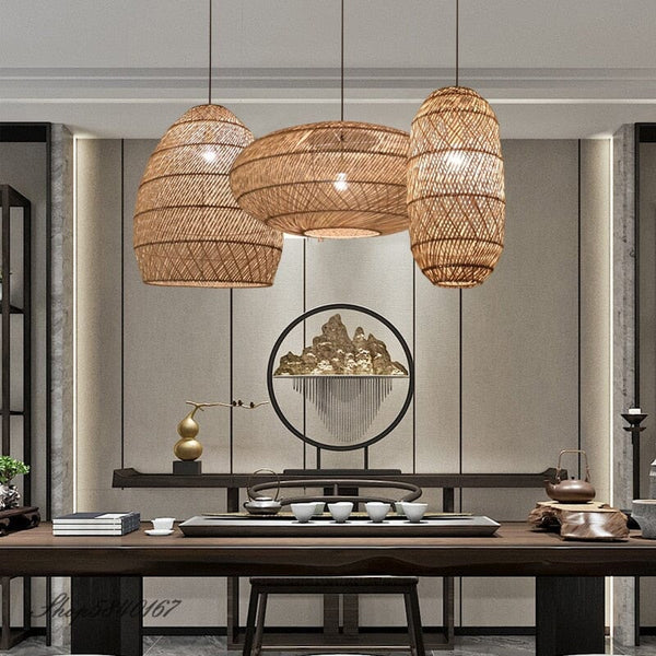 Natural Rattan Hand-woven Pendant Light