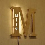 Alphabet Decoration Wood LED Wall Lamp