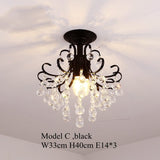 Mini Luxury Crystal Gold Black Ceiling Lamps