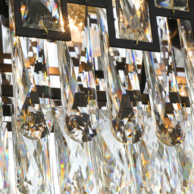 Rochelle Luxury Crystal Modern Black Chandelier