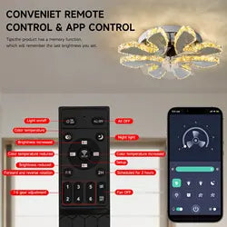 Smart Memory Function 6 Speeds Ceiling Fan With Light