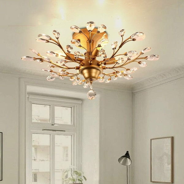 Flower Vintage K9 Crystal Ceiling Lights
