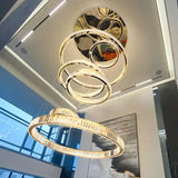 Circle Ring Long LED Crystal Chandelier