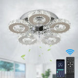Crystal DC Ceiling Fan With Led Lights Chandelier