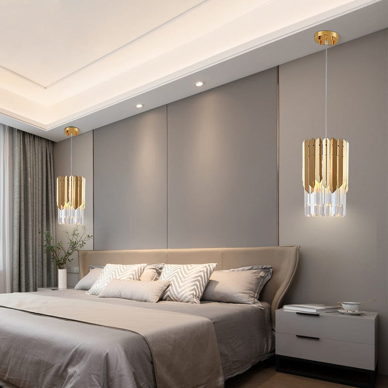 Small Round Gold k9 Crystal Modern Led Chandelier