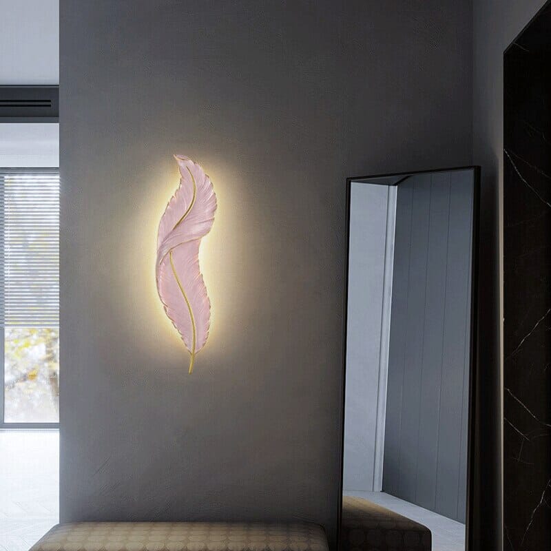 Nordic Decorative LED Feather Wall Lamp