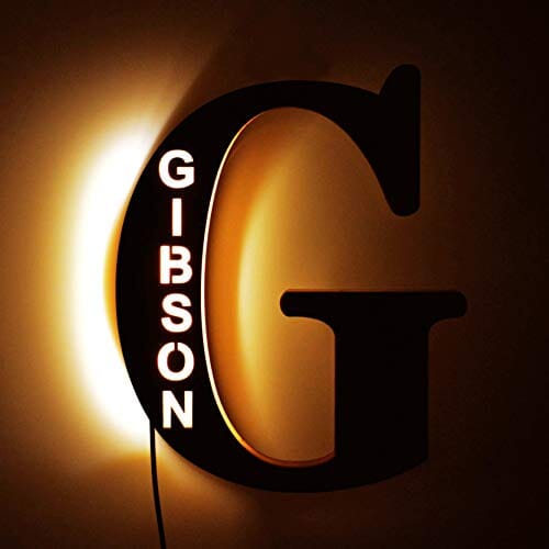 Alphabet Decoration Wood LED Wall Lamp