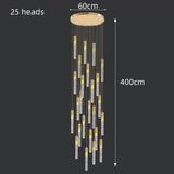 Modern Long Crystal LED Chandelier