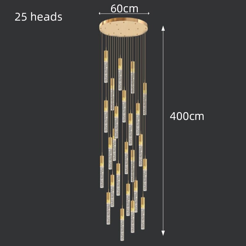 Modern Long Crystal LED Chandelier