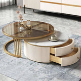 Hot Selling Round Luxury Coffee Table - Modern Wood with Drawer
