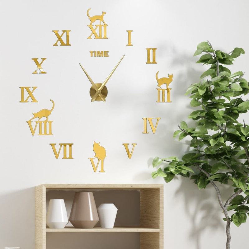 Gold Acrylic 3D Wall Clock