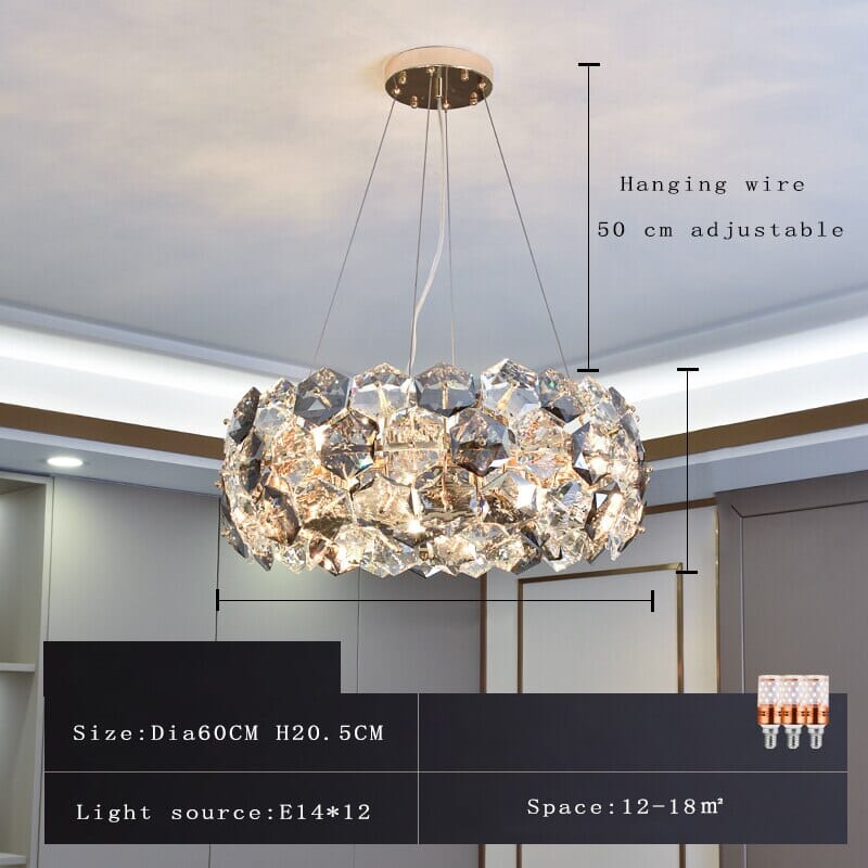 Kara Post-modern Crystal Wrought Iron Chandelier