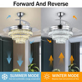 Reversible Intelligent Remote Control Modern Ceiling Fan With Led Light