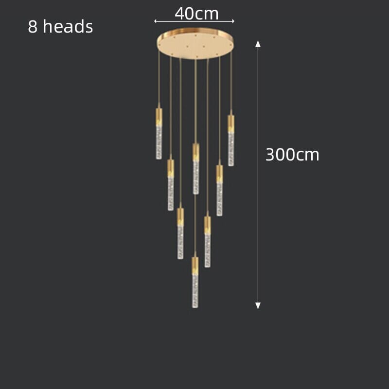 Modern Long Crystal LED Chandelier