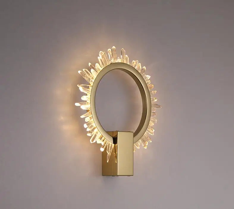 Natural Crystal Ring LED Wall Lamp