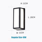 LED Outdoor Rectangle Wall Motion Sensor Lamp