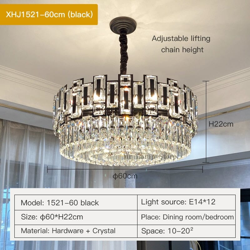 Charzetta Crystal Black Chandelier