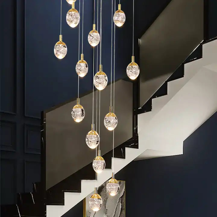 Luxury Water Drop Staircase Chandeliers