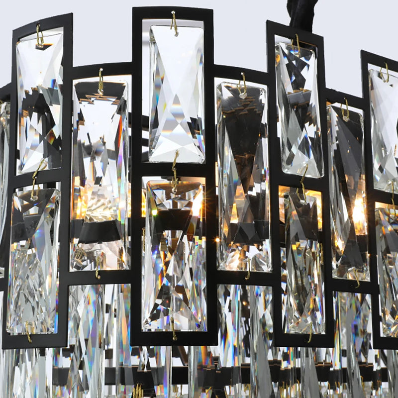 Rochelle Luxury Crystal Modern Black Chandelier