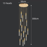Modern Long Crystal LED Chandelier