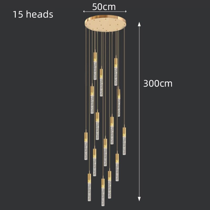 Modern Long Crystal LED Chandelier