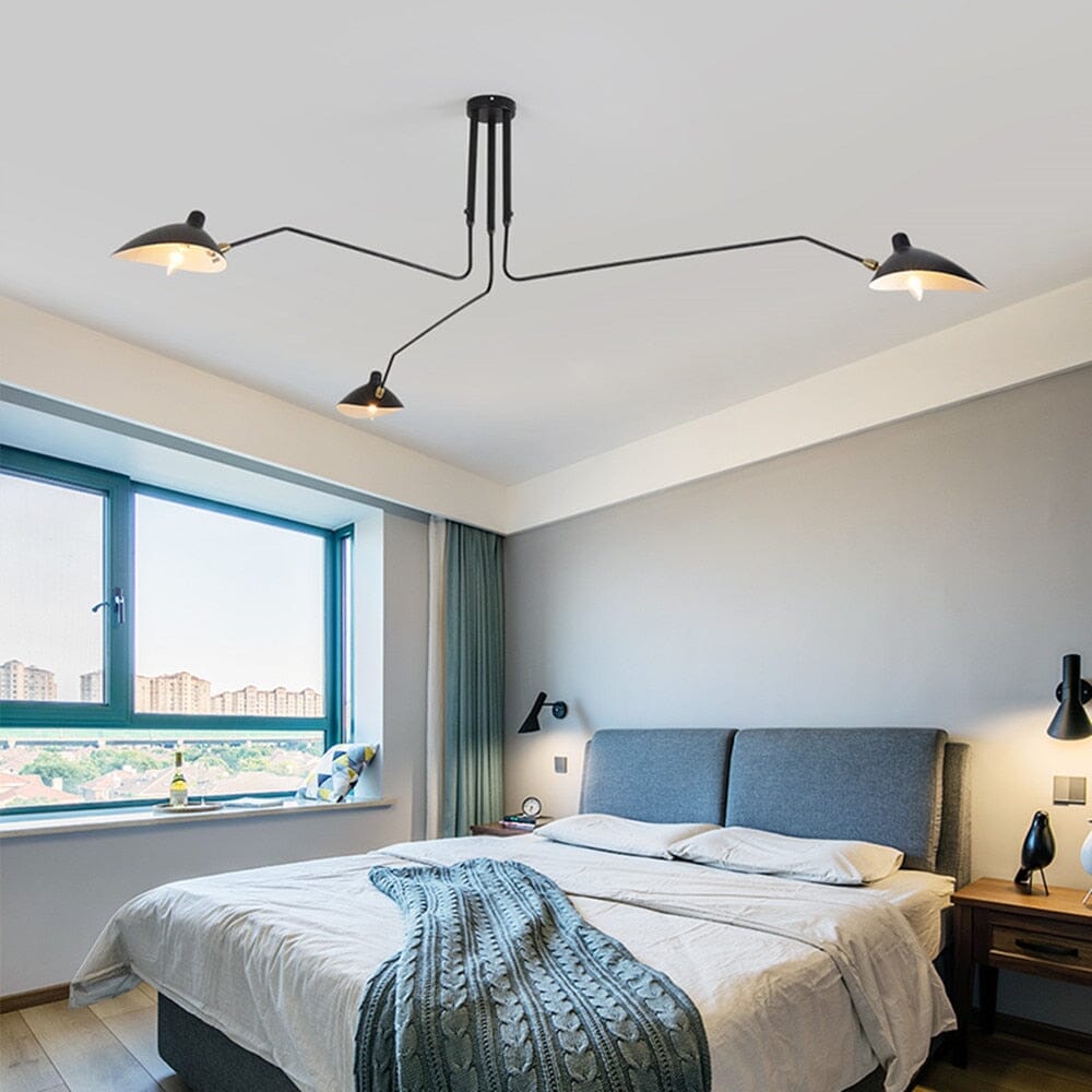 Nordic LED Iron Black Spider Ceiling Light
